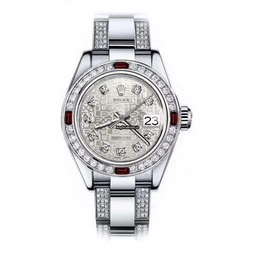 Swiss Replicas Rolex Oyster Perpetual Lady Date 69160 Automatic Movement 26mm Steel Case Womens Watch