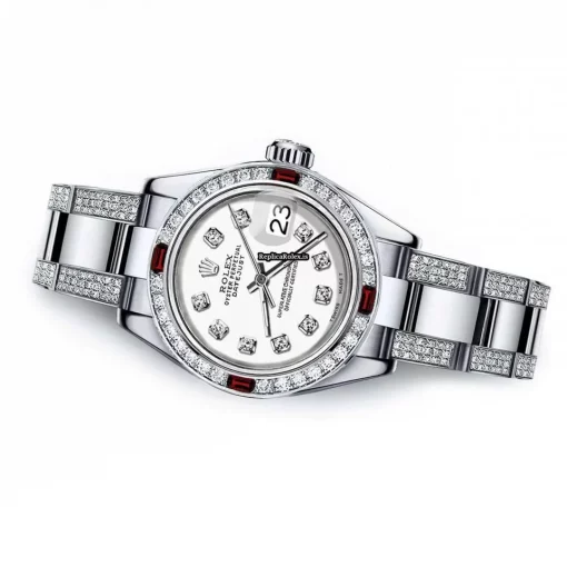 Wonderful Replica Rolex Oyster Perpetual Lady Date 69160 Automatic Movement 26mm Steel Case Womens Watch - Image 2