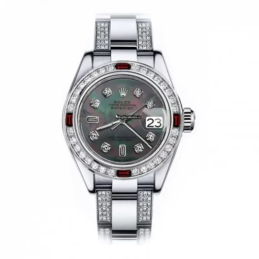Swiss Replica Rolex Oyster Perpetual Lady Date 69160 Automatic Movement 26mm Steel Case Womens Watch