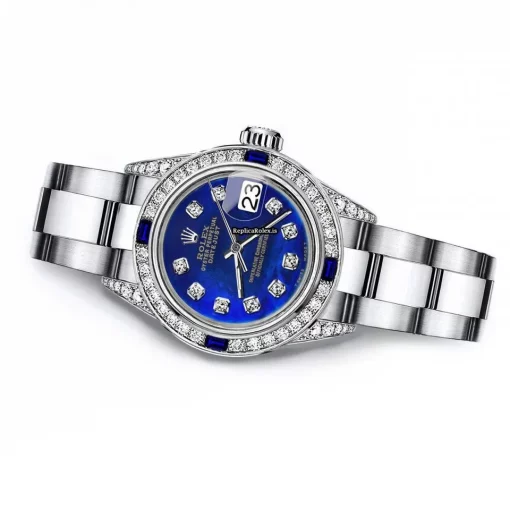 Amazing Replica Rolex Oyster Perpetual Lady Date 69160 Automatic Movement 26mm Steel Case Womens Watch - Image 2
