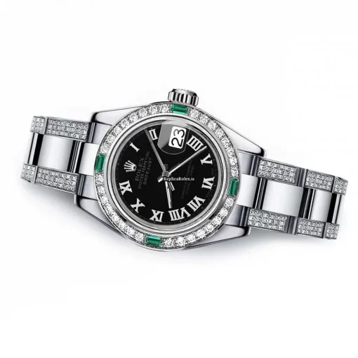 Cheap Replica Rolex Oyster Perpetual Lady Date 69160 Automatic Movement 26mm Steel Case Womens Watch - Image 2