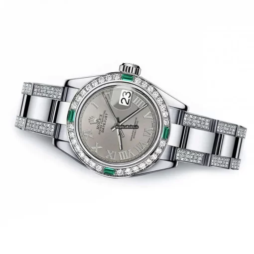 Amazing Replica Rolex Oyster Perpetual Lady Date 69160 Automatic Movement 26mm Steel Case Womens Watch - Image 2