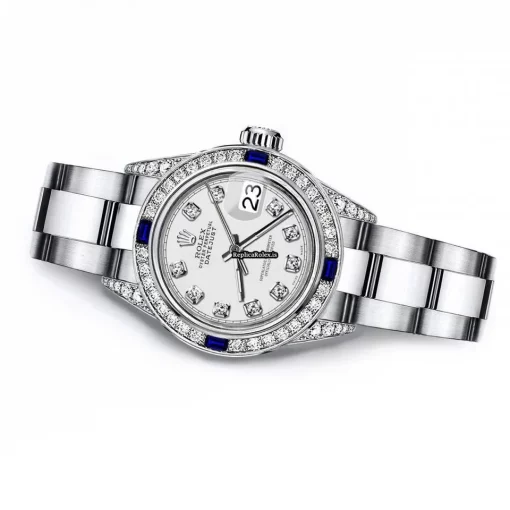 Ideal Replica Rolex Oyster Perpetual Lady Date 69160 Automatic Movement 26mm Steel Case Womens Watch - Image 2