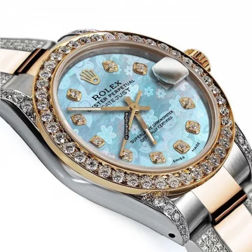 Top Replica Rolex Datejust 68173 Automatic Movement 31mm Gold/steel Case Womens Watch - Image 3