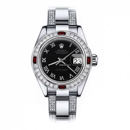 Well Made Replica Rolex Oyster Perpetual Lady Date 69160 Automatic Movement 26mm Steel Case Womens Watch