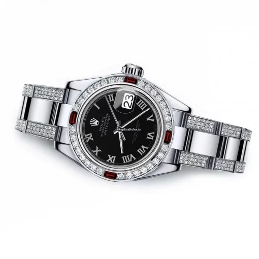 Well Made Replica Rolex Oyster Perpetual Lady Date 69160 Automatic Movement 26mm Steel Case Womens Watch - Image 2