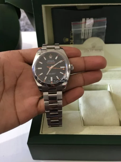 Marvellous Fake Rolex Milgauss 116400 Caliber 3131 Automatic Movement 40mm Steel Case Mens/unisex Watch - Image 2