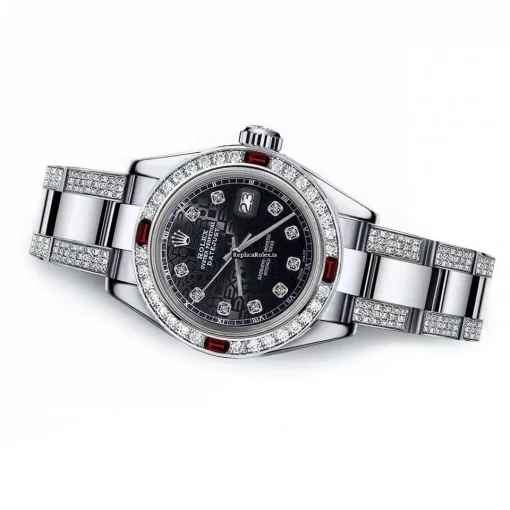 Amazing Clone Rolex Oyster Perpetual Lady Date 69160 Automatic Movement 26mm Steel Case Womens Watch - Image 2