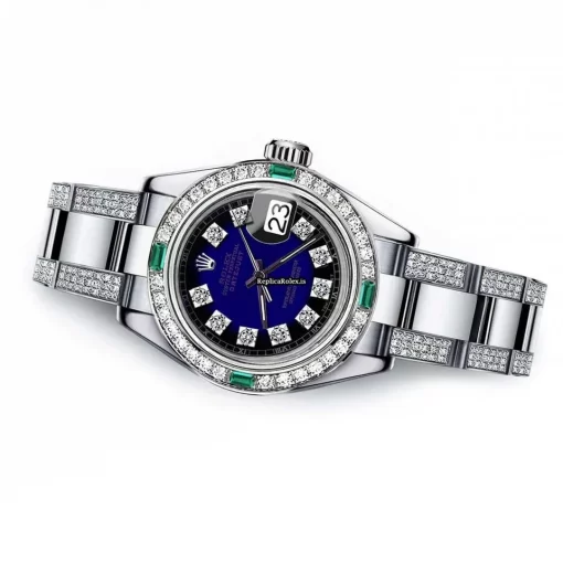 Distinctive Replica Rolex Oyster Perpetual Lady Date 69160 Automatic Movement 26mm Steel Case Womens Watch - Image 2