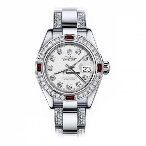 Excellent Fakes Rolex Oyster Perpetual Lady Date 69160 Automatic Movement 26mm Steel Case Womens Watch