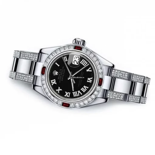 Fine Knockoff Rolex Oyster Perpetual Lady Date 69160 Automatic Movement 26mm Steel Case Womens Watch - Image 2