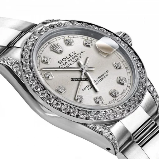 Top Replica Rolex Oyster Perpetual Lady Date 69160 Automatic Movement 26mm Steel Case Womens Watch - Image 2