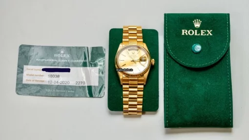 Special Replica Rolex Day-date 36 18038 Caliber 3055 Automatic Movement 36mm Yellow Gold Case Mens/unisex Watch - Image 5
