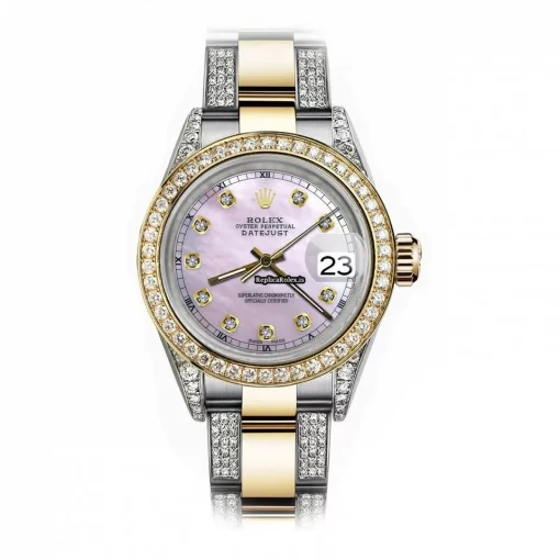 Fantastic Knockoff Rolex Datejust 68173 Automatic Movement 31mm Gold/steel Case Womens Watch