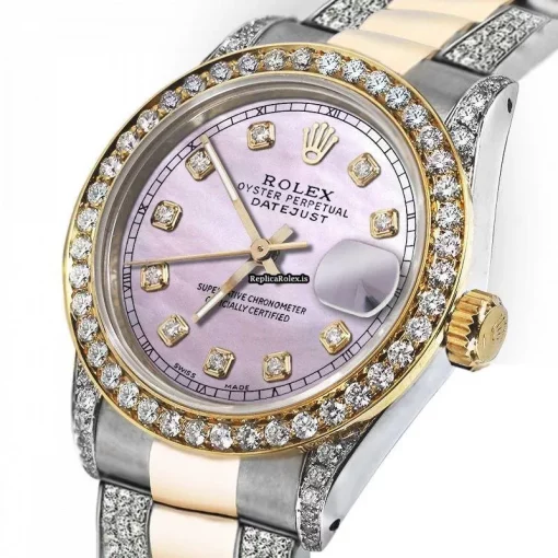 Fantastic Knockoff Rolex Datejust 68173 Automatic Movement 31mm Gold/steel Case Womens Watch - Image 2