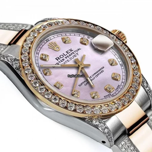 Fantastic Knockoff Rolex Datejust 68173 Automatic Movement 31mm Gold/steel Case Womens Watch - Image 3