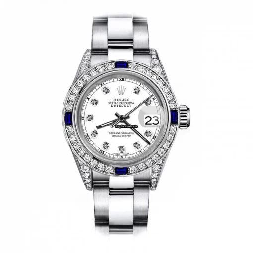 Fabulous Imitation Rolex Oyster Perpetual Lady Date 69160 Automatic Movement 26mm Steel Case Womens Watch