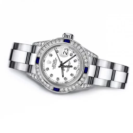 Fabulous Imitation Rolex Oyster Perpetual Lady Date 69160 Automatic Movement 26mm Steel Case Womens Watch - Image 2