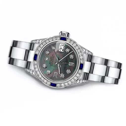 Amazing Replica Rolex Oyster Perpetual Lady Date 69160 Automatic Movement 26mm Steel Case Womens Watch - Image 2
