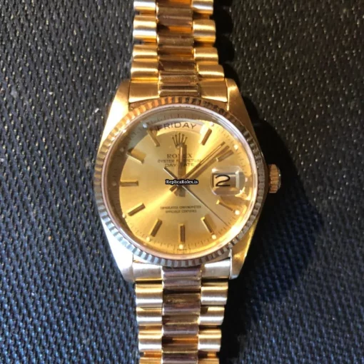 Terrific Replica Rolex Day-date 36 18038 Caliber 3055 Automatic Movement 36mm Yellow Gold Case Mens/unisex Watch