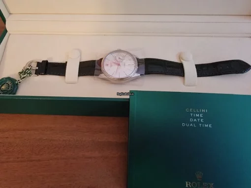 Excellent Clone Rolex Cellini Date 50519 Caliber 3165 Automatic Movement 45mm White Gold Case Mens/unisex Watch - Image 2