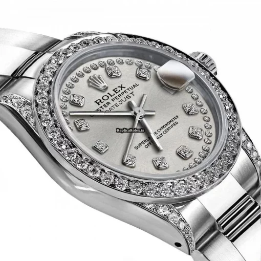Fabulous Copy Rolex Oyster Perpetual Lady Date 69160 Automatic Movement 26mm Steel Case Womens Watch - Image 2
