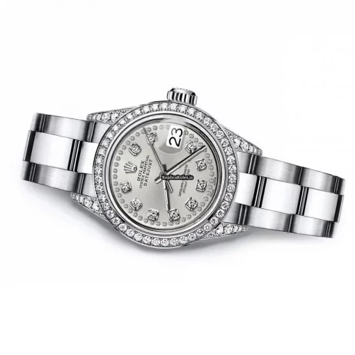 Fabulous Copy Rolex Oyster Perpetual Lady Date 69160 Automatic Movement 26mm Steel Case Womens Watch - Image 3