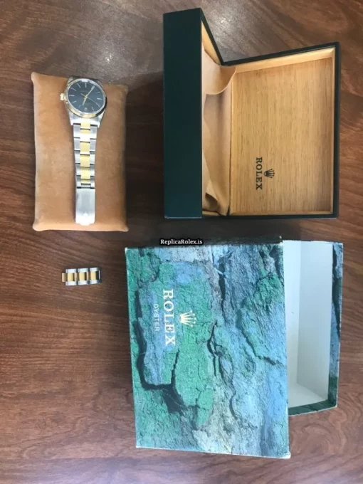 Defect Replica Rolex Oyster Perpetual 34 14203m Automatic Movement 34mm Gold/steel Case Mens/unisex Watch - Image 6
