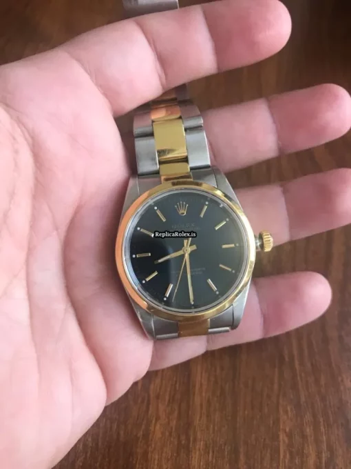 Defect Replica Rolex Oyster Perpetual 34 14203m Automatic Movement 34mm Gold/steel Case Mens/unisex Watch - Image 7