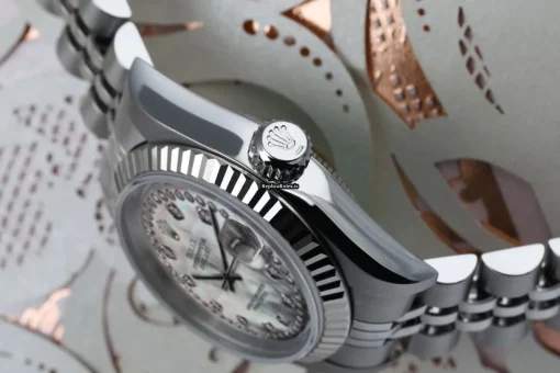 Fantastic Fake Rolex Oyster Perpetual Lady Date 69160 Automatic Movement 26mm Steel Case Womens Watch - Image 3