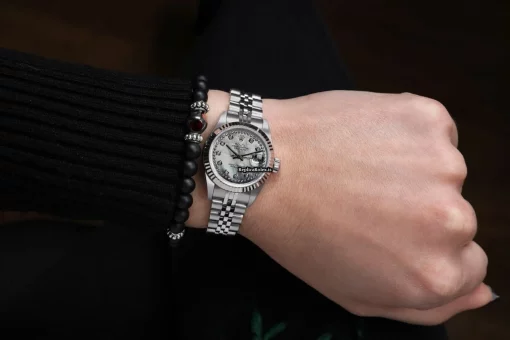 Fantastic Fake Rolex Oyster Perpetual Lady Date 69160 Automatic Movement 26mm Steel Case Womens Watch - Image 6