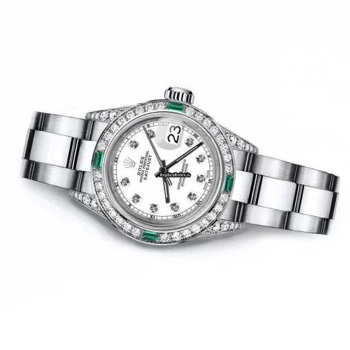 Fantastic Fake Rolex Oyster Perpetual Lady Date 69160 Automatic Movement 26mm Steel Case Womens Watch - Image 2