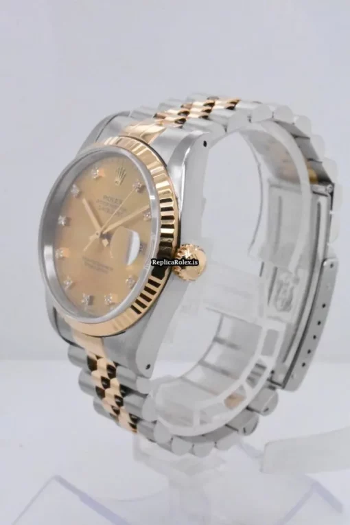 Appealing Knockoff Rolex Datejust 16233 Caliber 3135 Automatic Movement 36mm Gold/steel Case Mens/unisex Watch - Image 2