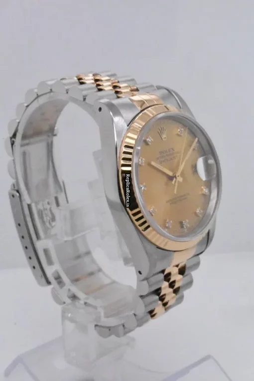 Appealing Knockoff Rolex Datejust 16233 Caliber 3135 Automatic Movement 36mm Gold/steel Case Mens/unisex Watch - Image 3