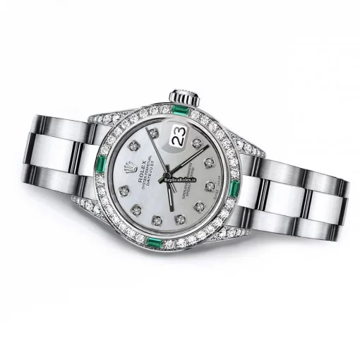 Cheap Replica Rolex Oyster Perpetual Lady Date 69160 Automatic Movement 26mm Steel Case Womens Watch - Image 2
