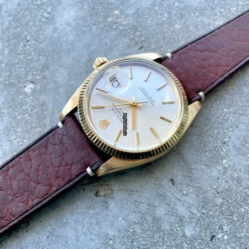 Wonderful Replica Rolex Oyster Perpetual Date 1503 Caliber 1570 Automatic Movement 34mm Yellow Gold Case Mens/unisex Watch - Image 3