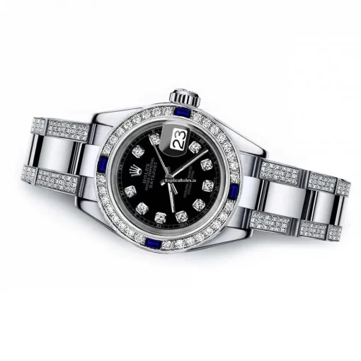 Best Fakes Rolex Oyster Perpetual Lady Date 69160 Automatic Movement 26mm Steel Case Womens Watch - Image 3