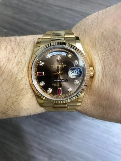 Fine Replica Rolex Day-date 36 118235 Caliber 3155 Automatic Movement 36mm Rose Gold Case Mens/unisex Watch