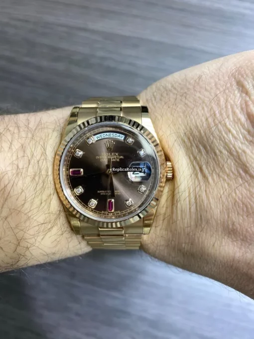 Fine Replica Rolex Day-date 36 118235 Caliber 3155 Automatic Movement 36mm Rose Gold Case Mens/unisex Watch - Image 9