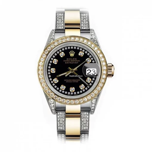 Durable Fakes Rolex Datejust 68173 Automatic Movement 31mm Gold/steel Case Womens Watch