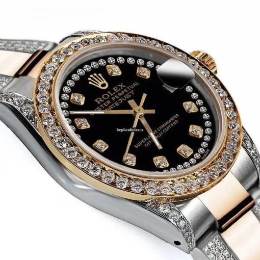 Durable Fakes Rolex Datejust 68173 Automatic Movement 31mm Gold/steel Case Womens Watch - Image 3