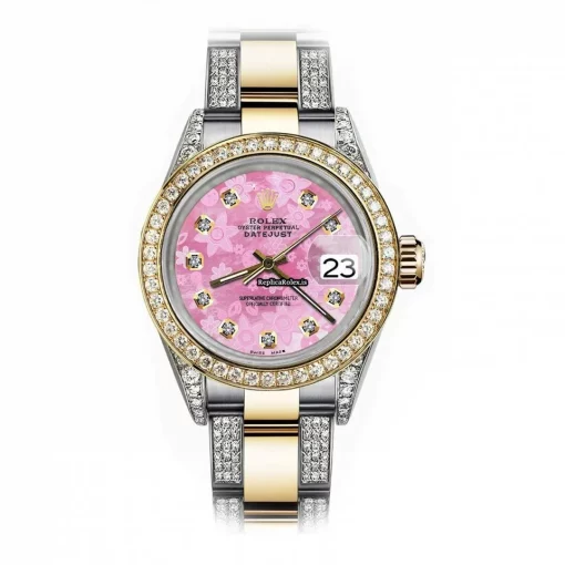 Lovely Replica Rolex Datejust 68173 Automatic Movement 31mm Gold/steel Case Womens Watch