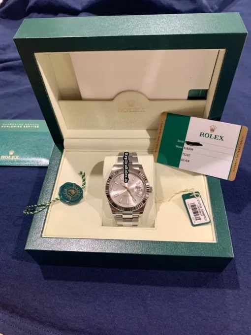 High Quality Fake Rolex Datejust II 116334 Caliber 3136 Automatic Movement 41mm White Gold Case Mens/unisex Watch - Image 2
