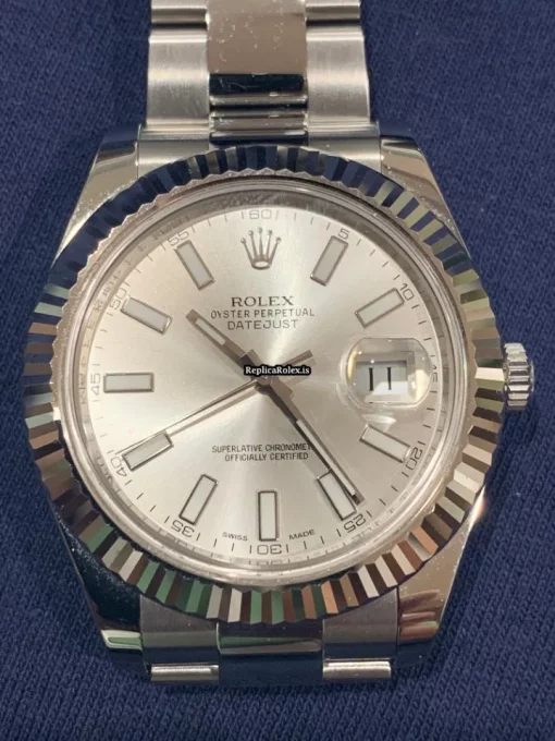 High Quality Fake Rolex Datejust II 116334 Caliber 3136 Automatic Movement 41mm White Gold Case Mens/unisex Watch - Image 3