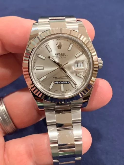 High Quality Fake Rolex Datejust II 116334 Caliber 3136 Automatic Movement 41mm White Gold Case Mens/unisex Watch - Image 9