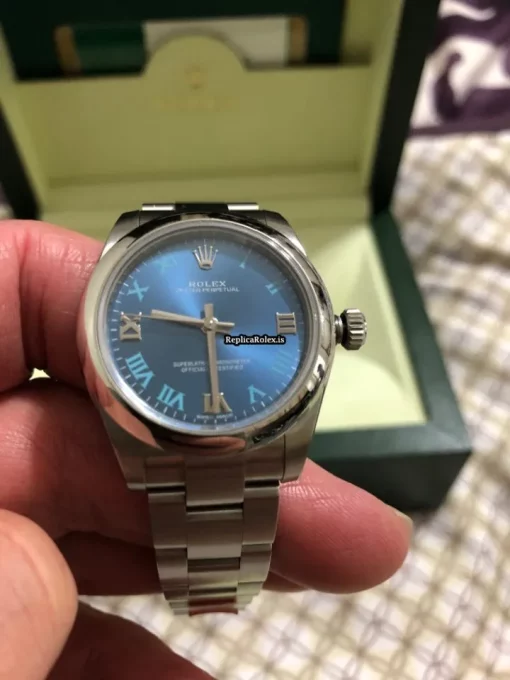 Excellent Fake Rolex Oyster Perpetual 31 177200 Caliber 2231 Automatic Movement 31mm Steel Case Womens Watch - Image 8