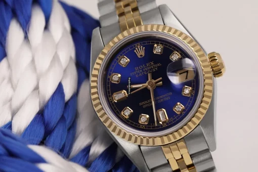 Defect Fake Rolex Lady-datejust 69173 Automatic Movement 26mm Gold/steel Case Womens Watch