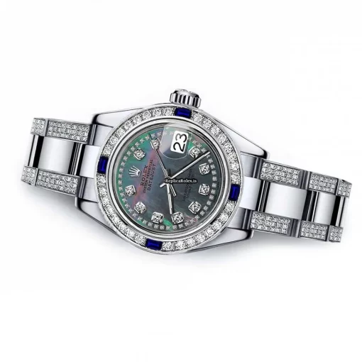 Swiss Replica Rolex Oyster Perpetual Lady Date 69160 Automatic Movement 26mm Steel Case Womens Watch - Image 2