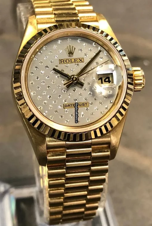Fabulous Replica Rolex Lady-datejust 69178 Automatic Movement 26mm Yellow Gold Case Womens Watch - Image 4