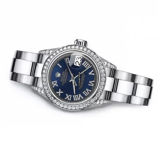 Pleasing Fake Rolex Oyster Perpetual Lady Date 69160 Automatic Movement 26mm Steel Case Womens Watch - Image 3